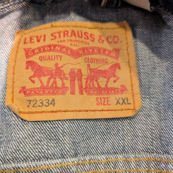 Levi's Jacket Mens Large Blue Trucker Denim Button Front XXL 72334-0321 - Picture 8 of 9